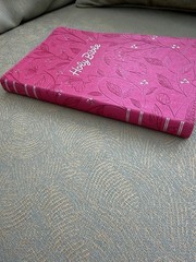 Pink floral holy bible book King James Version by Christian art publisher