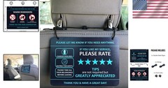 Water-Resistant Rideshare Headrest Signs – Enhance Tips & Maintain Cleanliness
