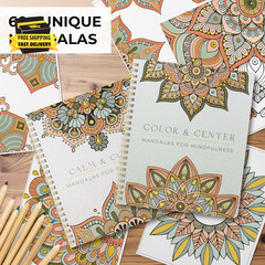 Beautiful Adult Coloring Book Set of 2 for Relaxation – Mandala Coloring Books w