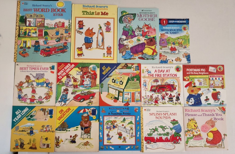 Lot 14 Richard Scarry Picture Books Golden Books Busy Busy Town Storybooks