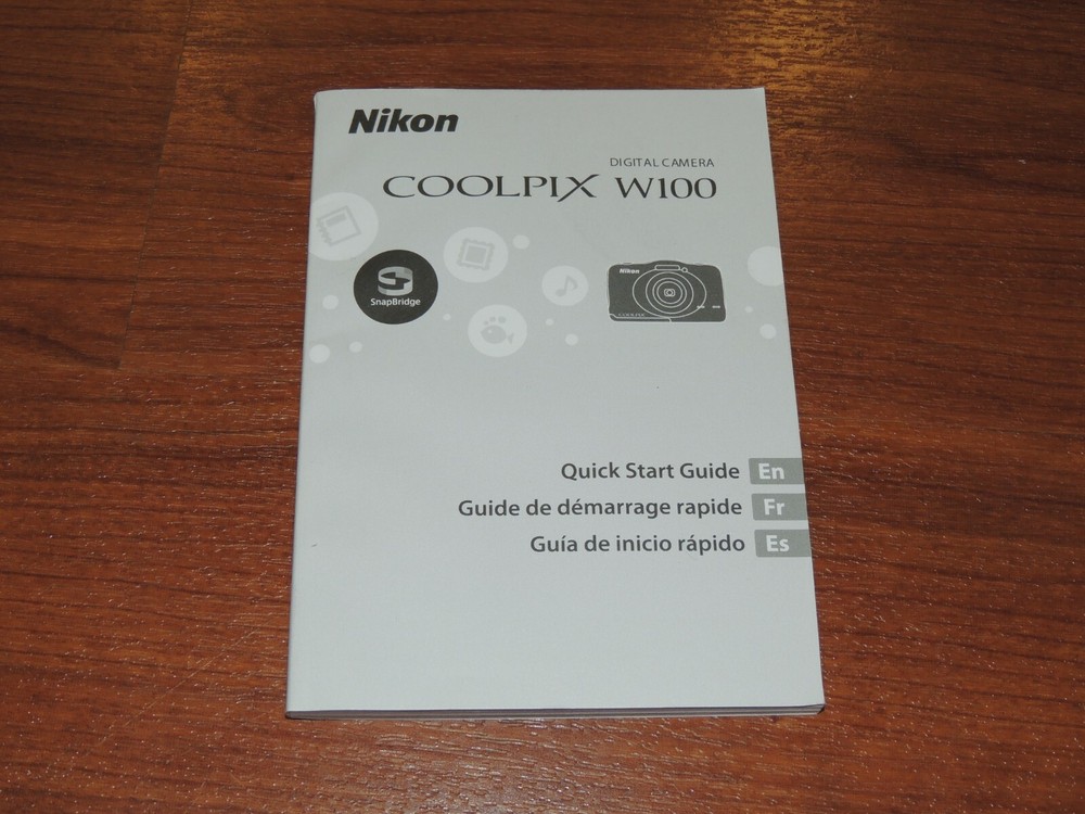 Genuine Nikon W100 Instruction User’s Quick Guide Manual Book – 45 pages