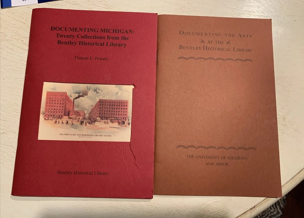Lot of 2 Bentley Historical Library PB University of Michigan Documenting Arts