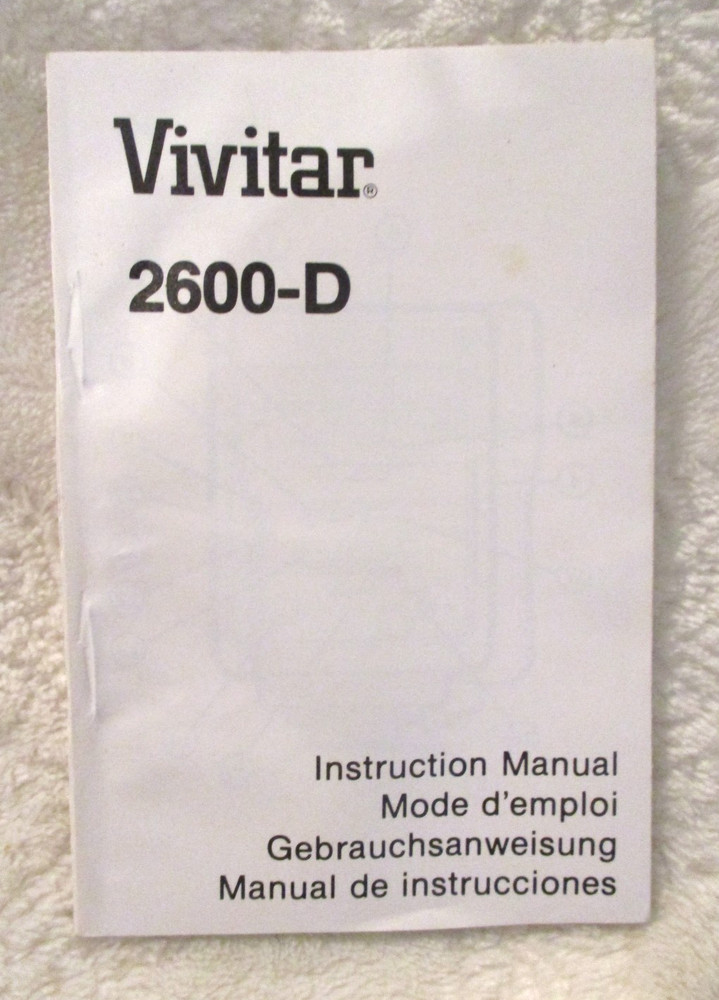 Vivitar 2600-D~Instruction Manual~9831~Vivitar Corp.~4 1/8″ x 2.75″