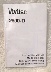 Vivitar 2600-D~Instruction Manual~9831~Vivitar Corp.~4 1/8″ x 2.75″