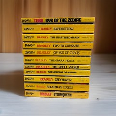 Vintage Lot Of 11 Daw Sci Fi Yellow Books Bradley & Tubb