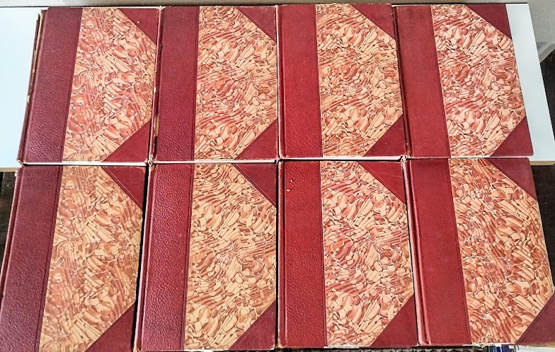 Antique 8‑Volume Shakespeare Works Set Leather‑Bound Gold Embossed 1900s Vintage