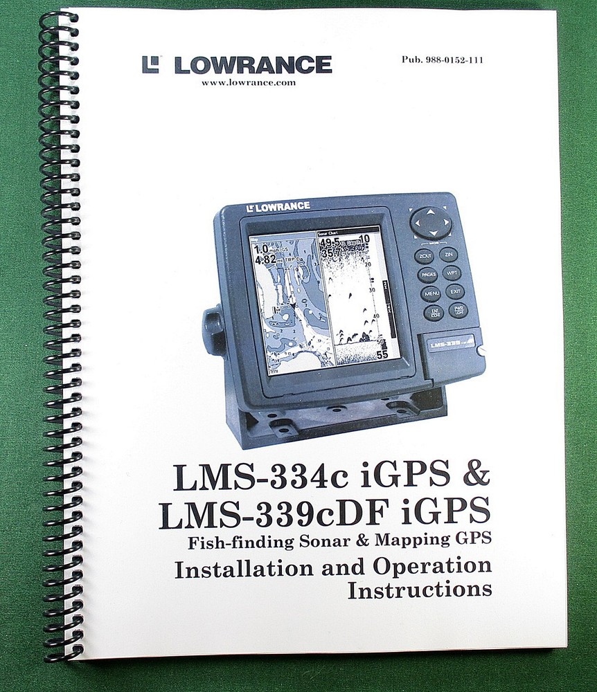 Lowrance LMS-334c iGPS Instruction Manual: 216 Pages & Protective Covers