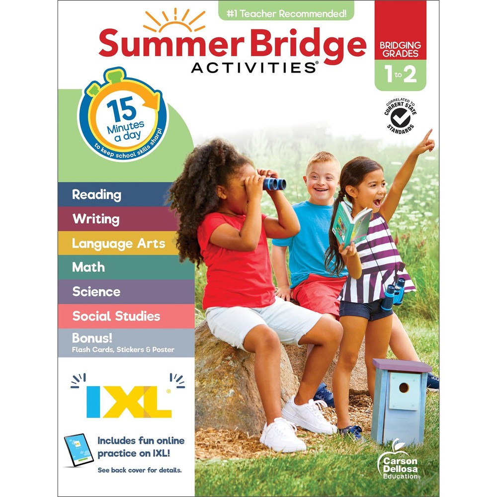 Summer Bridge Activities Workbook 1st to 2nd Grade Learning Fun 160 Pages