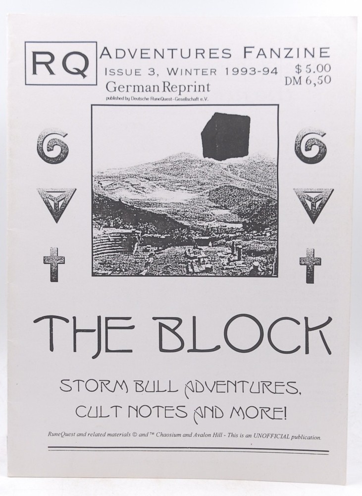 RQ Runequest Adventures Fanzine The Block Issue 3 Winter 1993-94 Castelucci, et