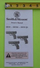 SMITH & WESSON SW99, SW990 & SW99 QA PISTOL INSTRUCTION MANUAL, 31 PAGES OF INFO
