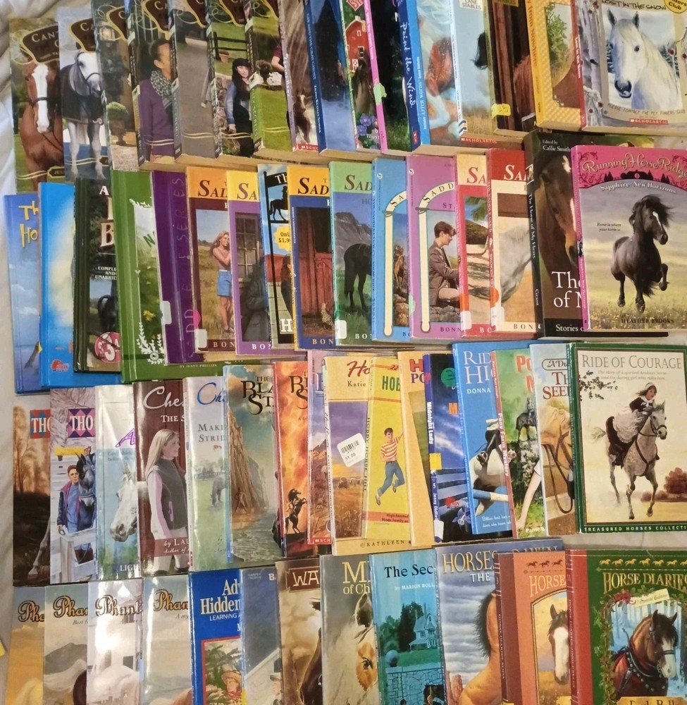 Lot 60+ Vintage to Now Children’s Chapter Books On Horses Saddle Club More Read