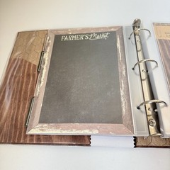 Recipe Book Organizer 3 Ring Binder Farmers Market Theme 9×9.5” Dividers Cards