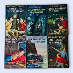 6 Vintage The Hardy Boys Mystery Books Franklin W Dixon Blue Matte 1 – 4 10, 11