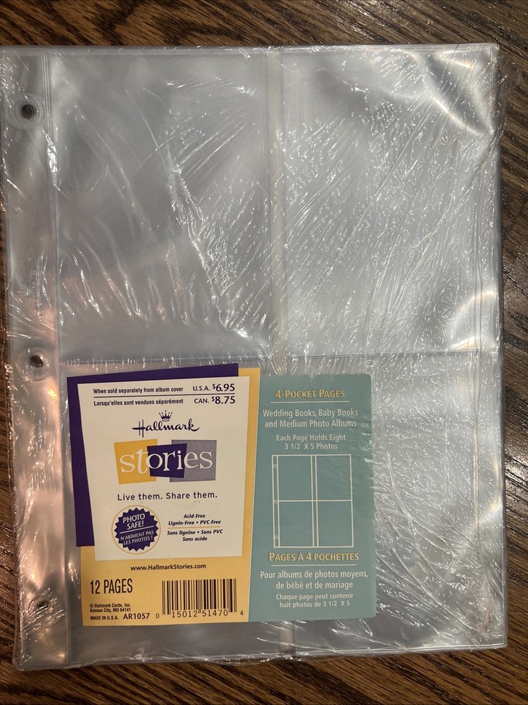 Hallmark AR1057 Refill Photo Book Pages 3-1/2×5 12 Pages – Brand New