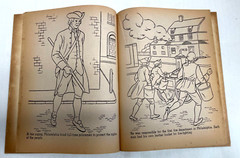 VTG Early America Coloring Book 64 pages/14 pages colored Saalfeld Artcraft
