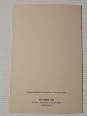 THE TEMPLE, Ensign of Peace (RLDS) PB 1987, 16 PAGES. Row 32.