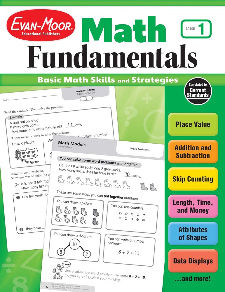 Evan-Moor Math Fundamentals Workbook, Teacher Reproducibles, 224 Pages, Grad…