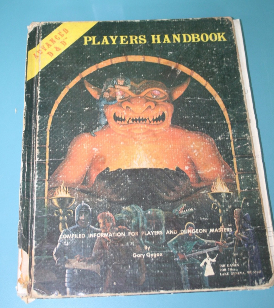 AD&D PLAYERS HANDBOOK 6TH PRINTING 1ST ED GYGAX ADVANCED DUNGEONS DRAGONS POOR