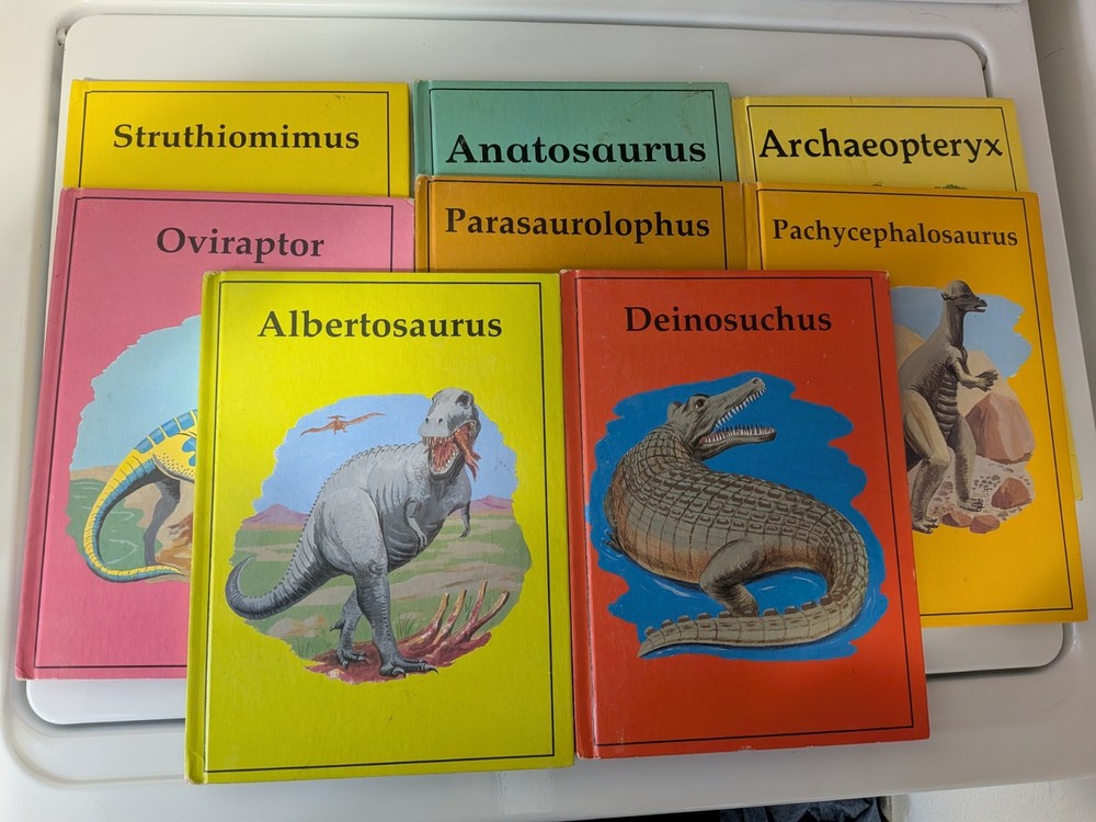 Lot of 8 Hardcover Dinosaur Library Series Books 1980s Rourke Publishing Vtg