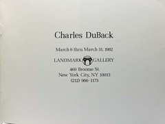 Charles Duback: Landmark Gallery [Exhibition] March 6 Thru March 31, 1982