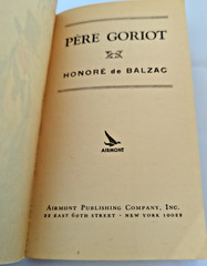 Honore de Balzac by Pere Goriot 1965 Paperback Airmont Classic
