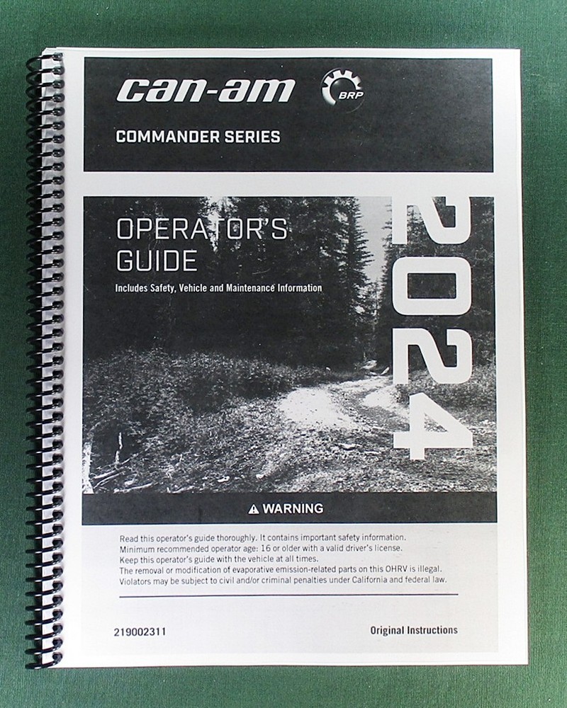 2024 Can-Am Commander DPS 700 Owner’s Manual: 246 Pages & Protective Covers