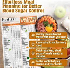Water-Resistant Diabetic Food List & Glycemic Index Organizer – Portable Comfort