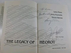*SIGNED* Legacy Of Heorot Larry Niven Jerry Pournelle Steven Barnes 1987 HC BCE
