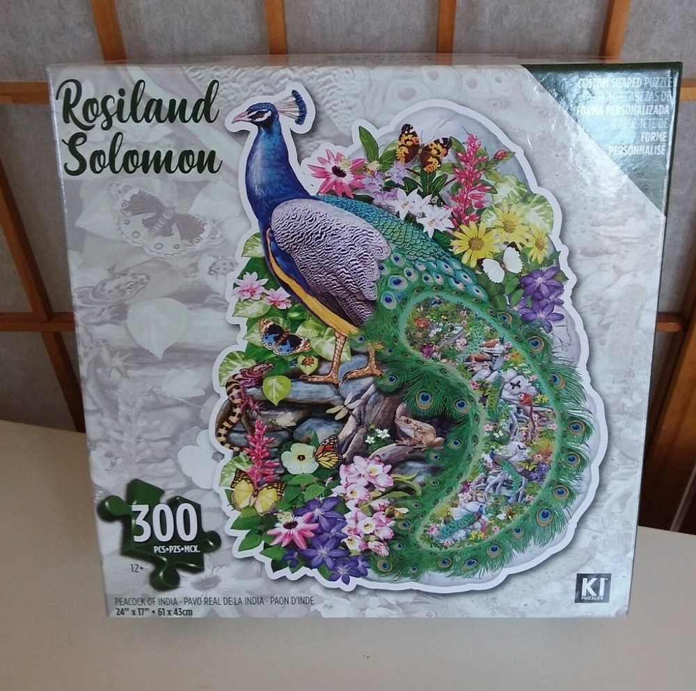 PUZZLE Rosalind Solomon Peacock of India 300 PCS Poster Custom Shaped 24″ x 17″