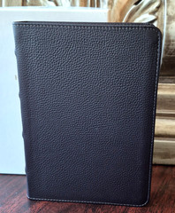 ESV Large Print Compact Bible, Red Letter (Buffalo Leather, Deep Brown) NEW