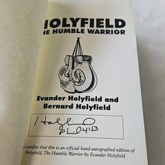 Signed: Evander Holyfield – The Humble Warrior Boxing 1996 Hard Cover Book HC DJ