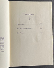 Sartre 1949 THREE PLAYS Knopf First American Edition Used Hardcover