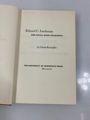 Eduard C. Lindeman and Social Work Philosophy by Konopka Ex-library 1958 HC