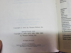 Holy Bible (KJV) Reference Edition 1972 Red Letter, Leather, Thomas Nelson 586BG