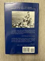 Colorado A Sports History James Whiteside 1999 HC DJ University Press of CO VG