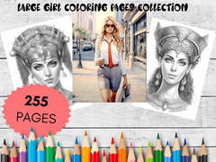 Adult Coloring Pages Bundle Girls bundle 255 pages Printable Pages