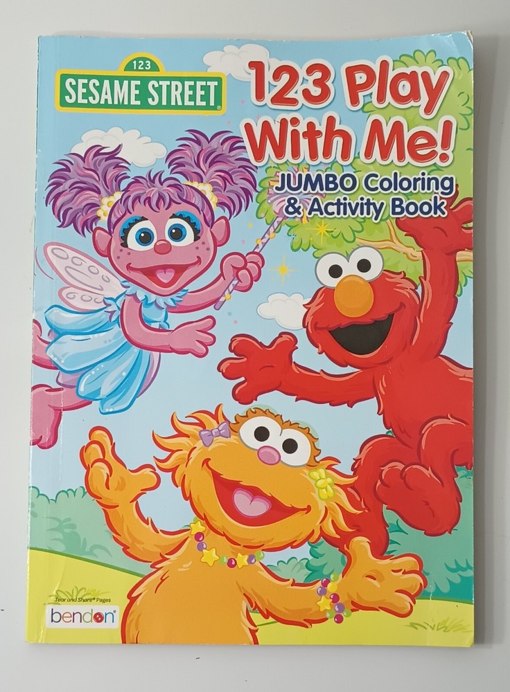 Sesame Street 123 Play With Me Jumbo Coloring Activity Book 2 Pages Used 2018