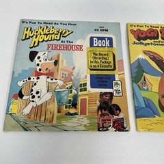 Vintage Lot (7) Book & Hear Record Books OZ, Yogi, Little Engine 45 RPM *READ*