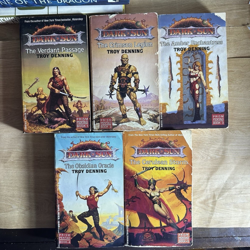 Dark Sun Prism Pentad Complete Paperback Book Set Troy Denning D&D Fantasy