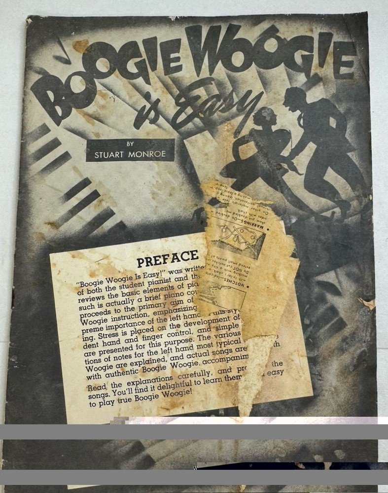 Vintage BOOGIE WOOGIE IS EASY by Stuart Monroe, Music Book, 16 pages