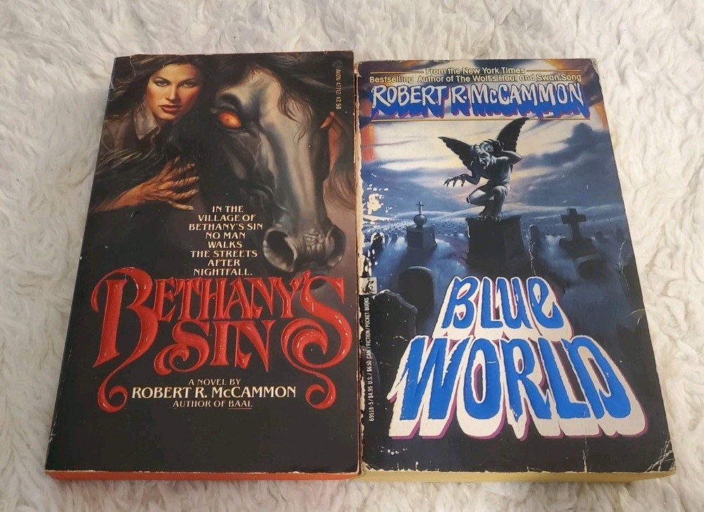 ROBERT MCCAMMON 2 Paperback Book Lot HORROR Bethany’s Sin BLUE WORLD Good