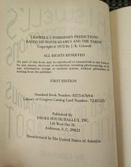 Criswell’s Forbidden Predictions Nostradamus Tarot 1972 First Edition DJ