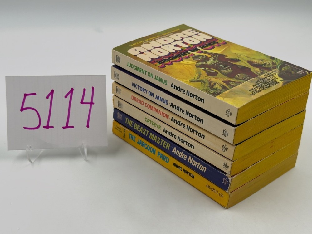 Andre Norton Fawcett Vintage 6 PB Fantasy Lot Various Titles 1970s 1980s