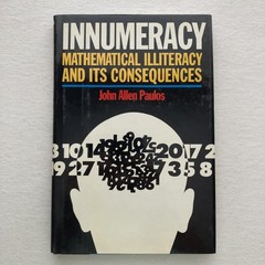 Vintage 1989 Innumeracy John Allen Paulos Hill & Wang Black 1st Ed HC DJ USA