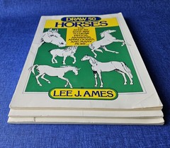 Draw 50 Animals Books Lot Lee J Ames Horses Cats Dogs Step-by-Step Drawing