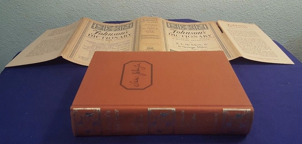 1963 JOHNSONS DICTIONARY: A Modern Selection Hardcover Book PANTHEON BOOKS