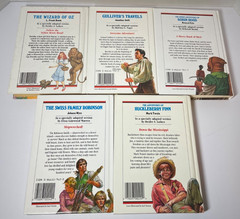 5 Great Illustrated Classics Wizard of Oz Robin Hood Gulliver’s Travels Swiss