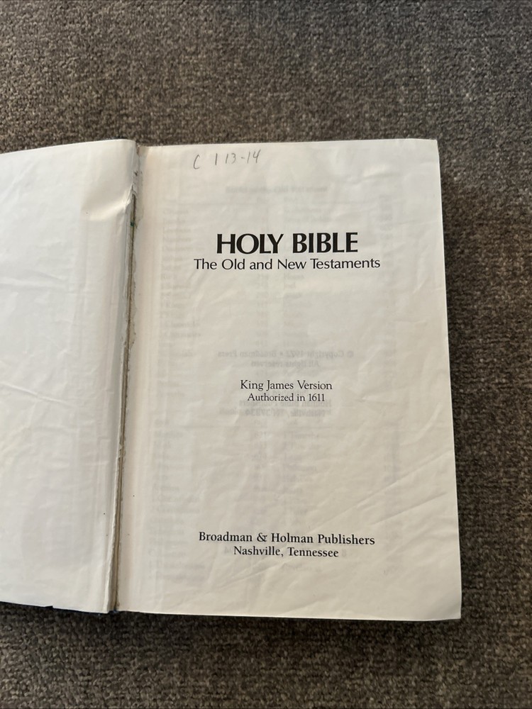 Holy Bible 1973 Broadman Press King James Version Blue Hardcover Holman