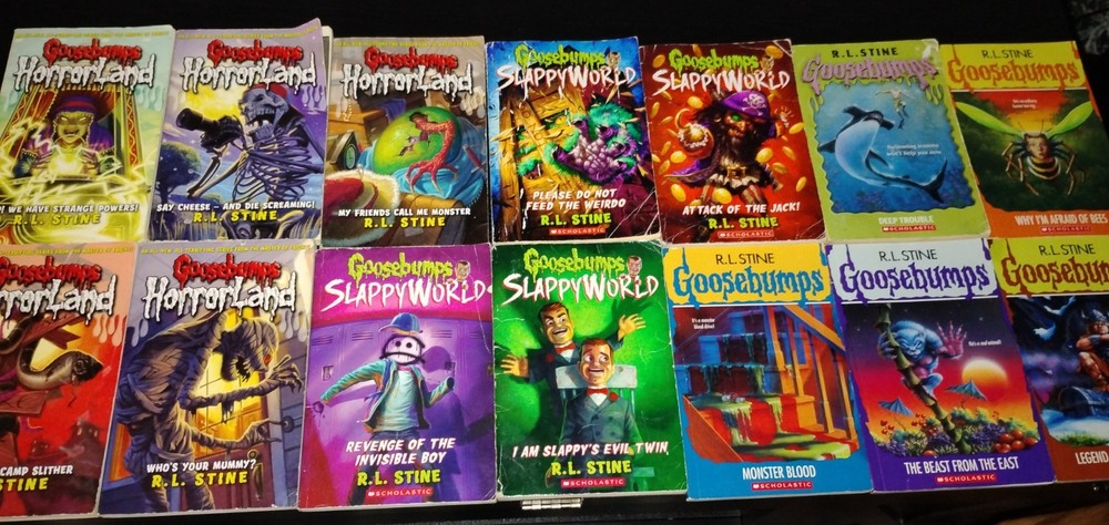 goosebumps books lot of 39, horrorland, slappyworld, original, reprints