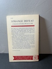 Strange Defeat Marc Bloch W.W. Norton Library 1968 Paperback History WWII France